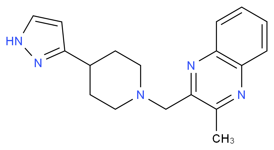 2-methyl-3-{[4-(1H-pyrazol-3-yl)piperidin-1-yl]methyl}quinoxaline_分子结构_CAS_)