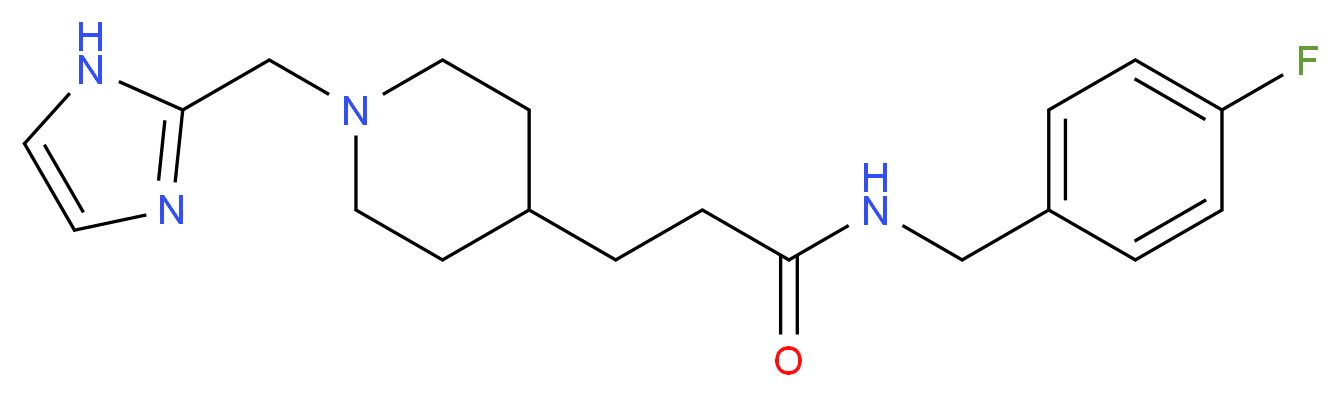 N-(4-fluorobenzyl)-3-[1-(1H-imidazol-2-ylmethyl)piperidin-4-yl]propanamide_分子结构_CAS_)