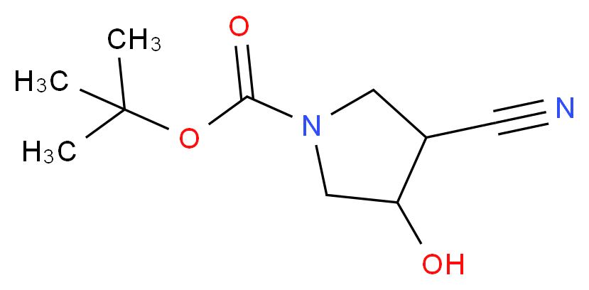 tert-butyl 3-cyano-4-hydroxypyrrolidine-1-carboxylate_分子结构_CAS_197143-33-2