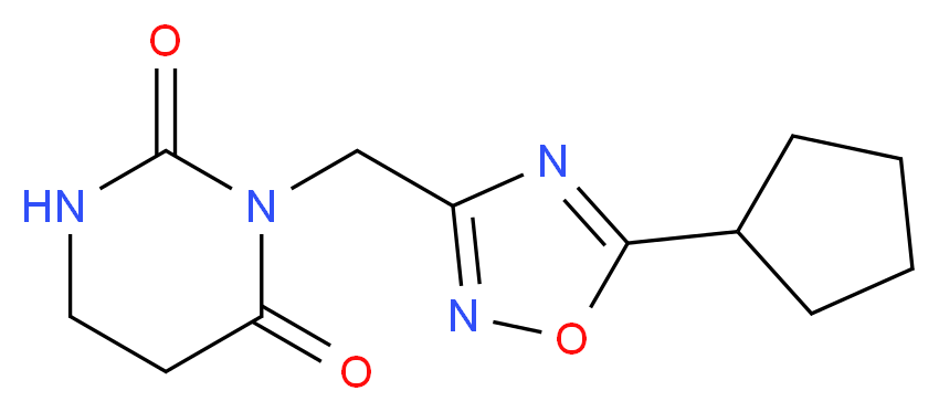 3-[(5-cyclopentyl-1,2,4-oxadiazol-3-yl)methyl]dihydropyrimidine-2,4(1H,3H)-dione_分子结构_CAS_)