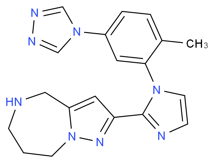 2-{1-[2-methyl-5-(4H-1,2,4-triazol-4-yl)phenyl]-1H-imidazol-2-yl}-5,6,7,8-tetrahydro-4H-pyrazolo[1,5-a][1,4]diazepine_分子结构_CAS_)