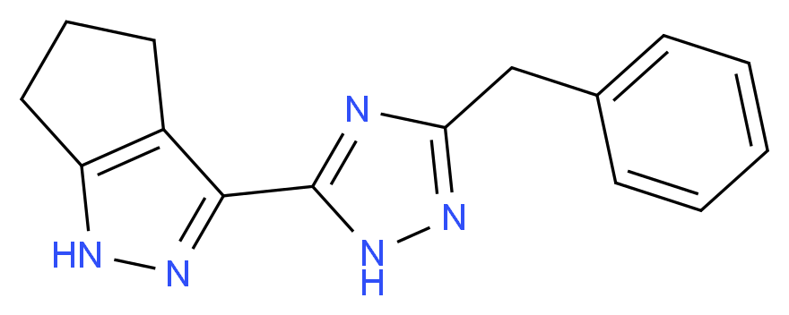 3-(3-benzyl-1H-1,2,4-triazol-5-yl)-1,4,5,6-tetrahydrocyclopenta[c]pyrazole_分子结构_CAS_)