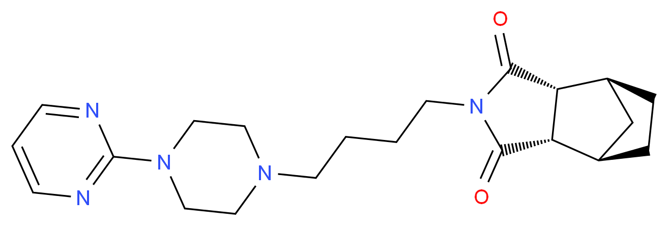 (1R,2S,6R,7S)-4-{4-[4-(pyrimidin-2-yl)piperazin-1-yl]butyl}-4-azatricyclo[5.2.1.0<sup>2</sup>,<sup>6</sup>]decane-3,5-dione_分子结构_CAS_87760-53-0