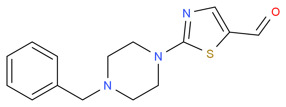 2-(4-benzylpiperazin-1-yl)-1,3-thiazole-5-carbaldehyde_分子结构_CAS_303987-22-6