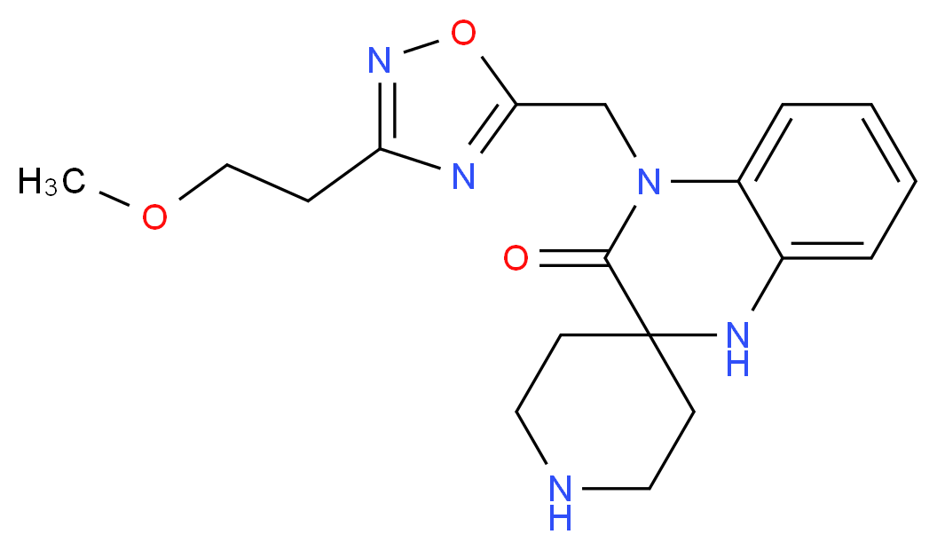 4'-{[3-(2-methoxyethyl)-1,2,4-oxadiazol-5-yl]methyl}-1',4'-dihydro-3'H-spiro[piperidine-4,2'-quinoxalin]-3'-one_分子结构_CAS_)