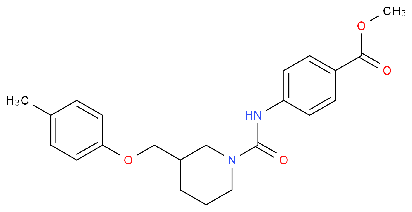 methyl 4-[({3-[(4-methylphenoxy)methyl]piperidin-1-yl}carbonyl)amino]benzoate_分子结构_CAS_)