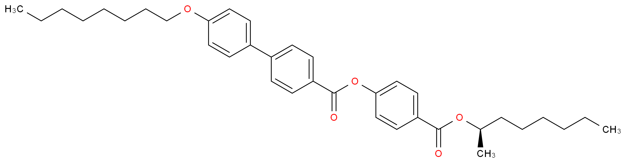 (R)-4-[(1-甲基庚氧基)羰基]苯基4′-辛氧基-4-联苯基羧酸酯_分子结构_CAS_123286-51-1)