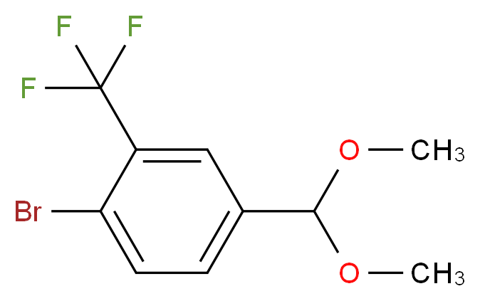 1-bromo-4-(dimethoxymethyl)-2-(trifluoromethyl)benzene_分子结构_CAS_1314987-38-6