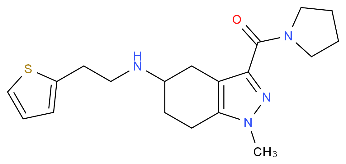 1-methyl-3-(1-pyrrolidinylcarbonyl)-N-[2-(2-thienyl)ethyl]-4,5,6,7-tetrahydro-1H-indazol-5-amine_分子结构_CAS_)