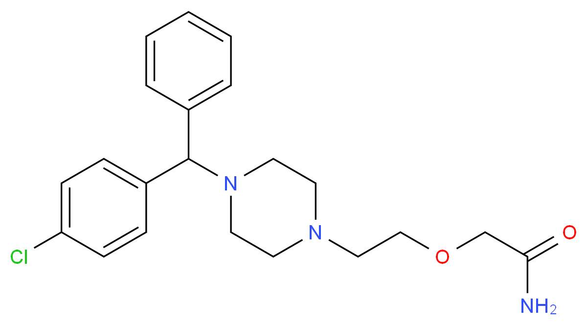 2-(2-{4-[(4-chlorophenyl)(phenyl)methyl]piperazin-1-yl}ethoxy)acetamide_分子结构_CAS_83881-37-2