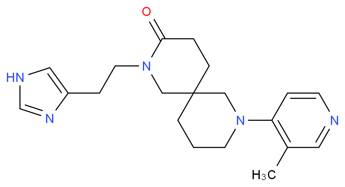2-[2-(1H-imidazol-4-yl)ethyl]-8-(3-methyl-4-pyridinyl)-2,8-diazaspiro[5.5]undecan-3-one_分子结构_CAS_)