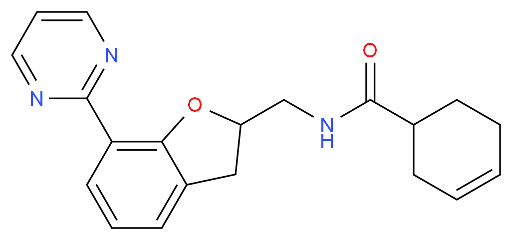 N-{[7-(2-pyrimidinyl)-2,3-dihydro-1-benzofuran-2-yl]methyl}-3-cyclohexene-1-carboxamide_分子结构_CAS_)