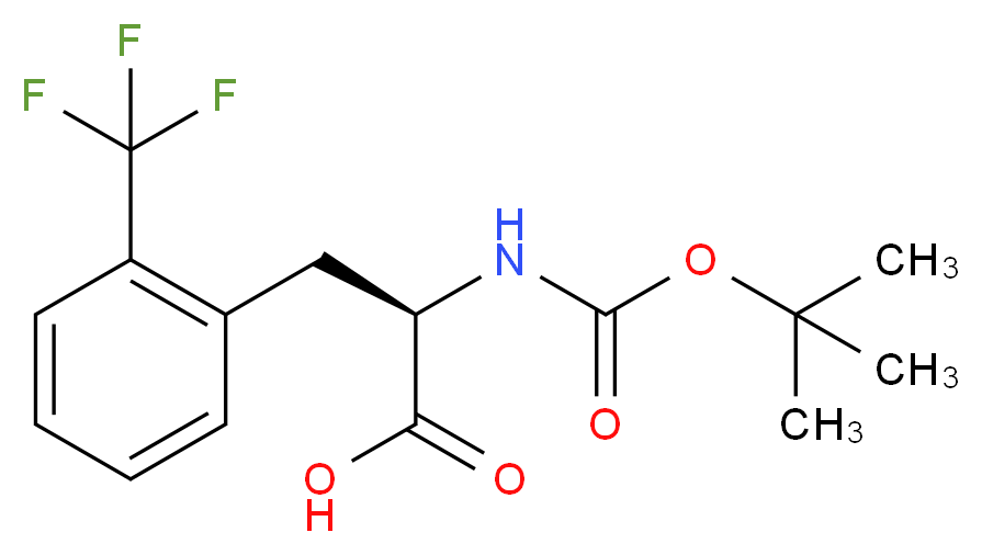 (2R)-2-{[(tert-butoxy)carbonyl]amino}-3-[2-(trifluoromethyl)phenyl]propanoic acid_分子结构_CAS_114873-06-2