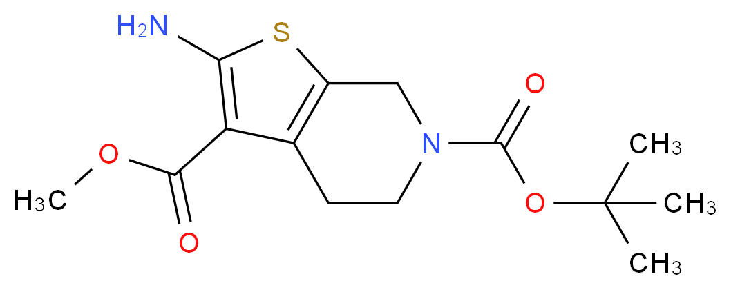 Methyl 2-amino-4,5,6,7-tetrahydrothieno[2,3-c]pyridine-3-carboxylate, N6-BOC protected_分子结构_CAS_877041-47-9)