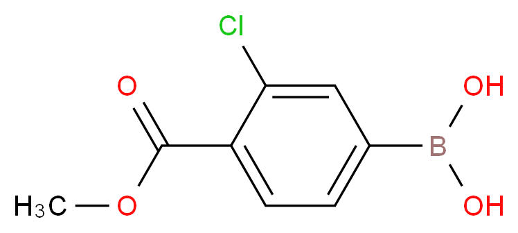 3-CHLORO-4-METHOXYCARBONYLPHENYLBORONIC ACID_分子结构_CAS_603122-82-3)