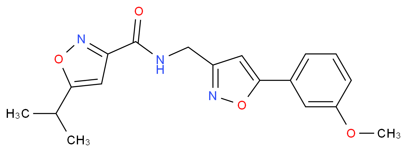 5-isopropyl-N-{[5-(3-methoxyphenyl)-3-isoxazolyl]methyl}-3-isoxazolecarboxamide_分子结构_CAS_)