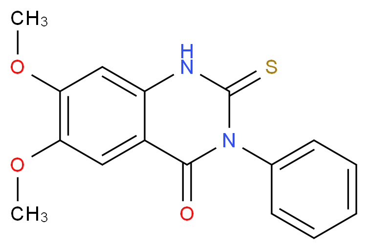 6,7-dimethoxy-3-phenyl-2-sulfanylidene-1,2,3,4-tetrahydroquinazolin-4-one_分子结构_CAS_31485-66-2