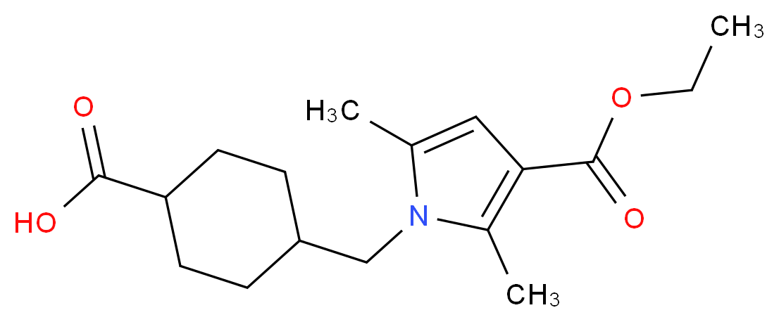 4-{[3-(Ethoxycarbonyl)-2,5-dimethyl-1H-pyrrol-1-yl]methyl}cyclohexanecarboxylic acid_分子结构_CAS_)