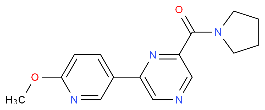 2-(6-methoxypyridin-3-yl)-6-(pyrrolidin-1-ylcarbonyl)pyrazine_分子结构_CAS_)