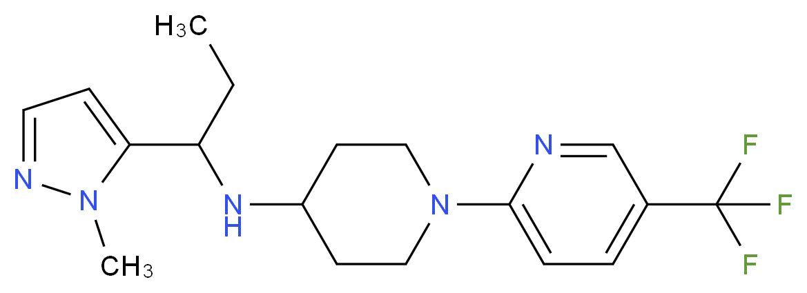 N-[1-(1-methyl-1H-pyrazol-5-yl)propyl]-1-[5-(trifluoromethyl)pyridin-2-yl]piperidin-4-amine_分子结构_CAS_)
