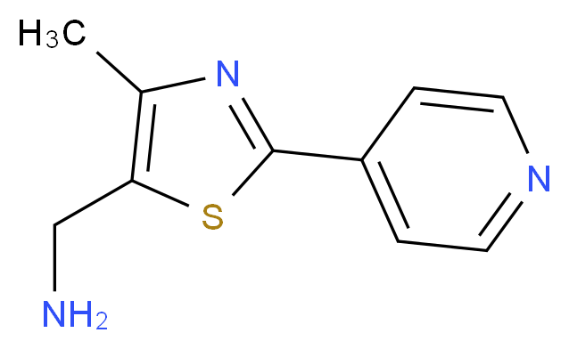 [4-methyl-2-(pyridin-4-yl)-1,3-thiazol-5-yl]methanamine_分子结构_CAS_933742-59-7