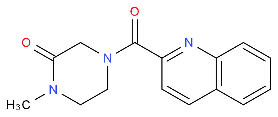 1-methyl-4-(2-quinolinylcarbonyl)-2-piperazinone_分子结构_CAS_)
