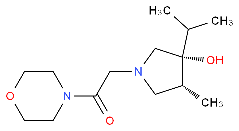 (3R*,4R*)-3-isopropyl-4-methyl-1-[2-(4-morpholinyl)-2-oxoethyl]-3-pyrrolidinol_分子结构_CAS_)