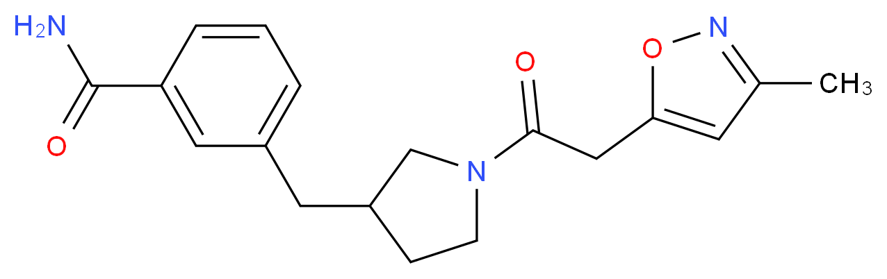 3-({1-[(3-methylisoxazol-5-yl)acetyl]pyrrolidin-3-yl}methyl)benzamide_分子结构_CAS_)