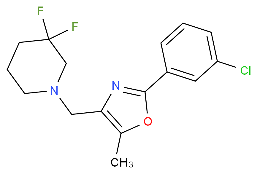 1-{[2-(3-chlorophenyl)-5-methyl-1,3-oxazol-4-yl]methyl}-3,3-difluoropiperidine_分子结构_CAS_)