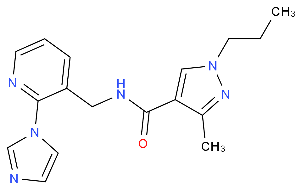 N-{[2-(1H-imidazol-1-yl)pyridin-3-yl]methyl}-3-methyl-1-propyl-1H-pyrazole-4-carboxamide_分子结构_CAS_)