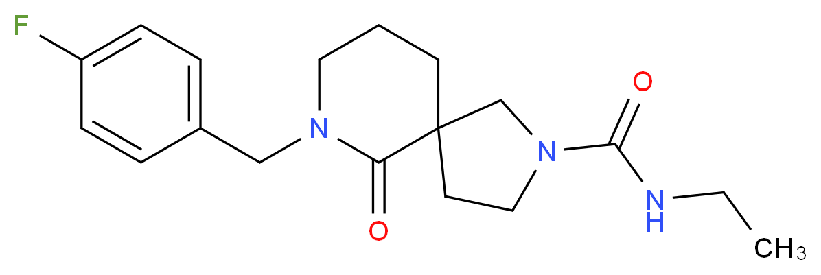 N-ethyl-7-(4-fluorobenzyl)-6-oxo-2,7-diazaspiro[4.5]decane-2-carboxamide_分子结构_CAS_)