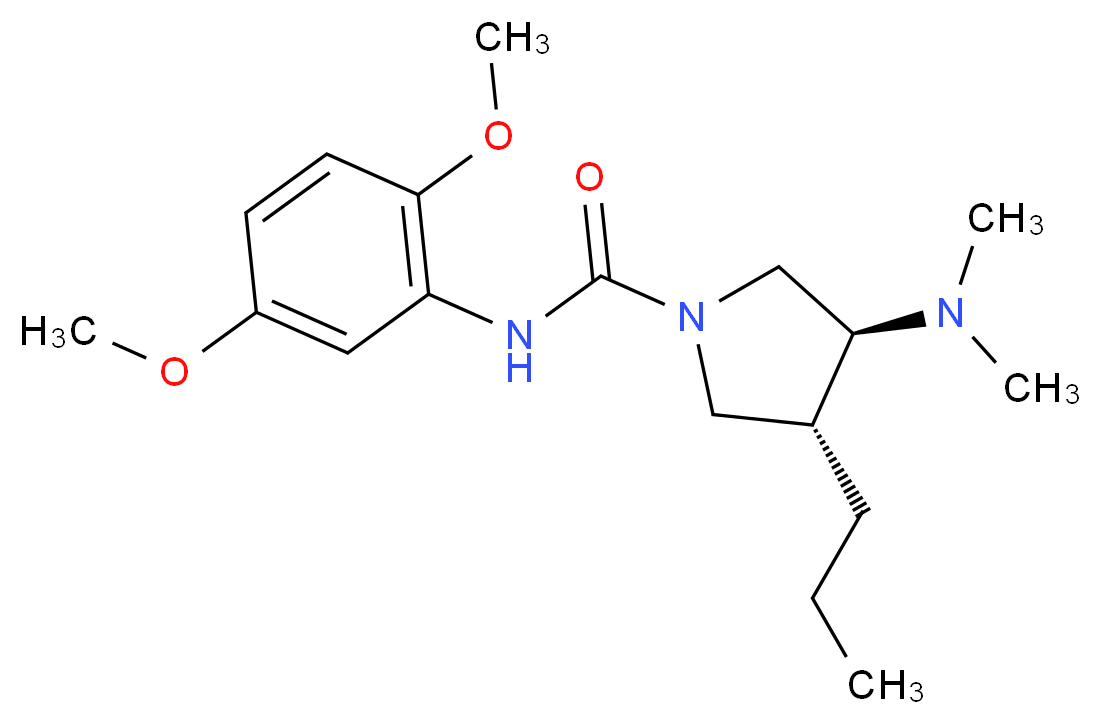(3S*,4R*)-N-(2,5-dimethoxyphenyl)-3-(dimethylamino)-4-propylpyrrolidine-1-carboxamide_分子结构_CAS_)