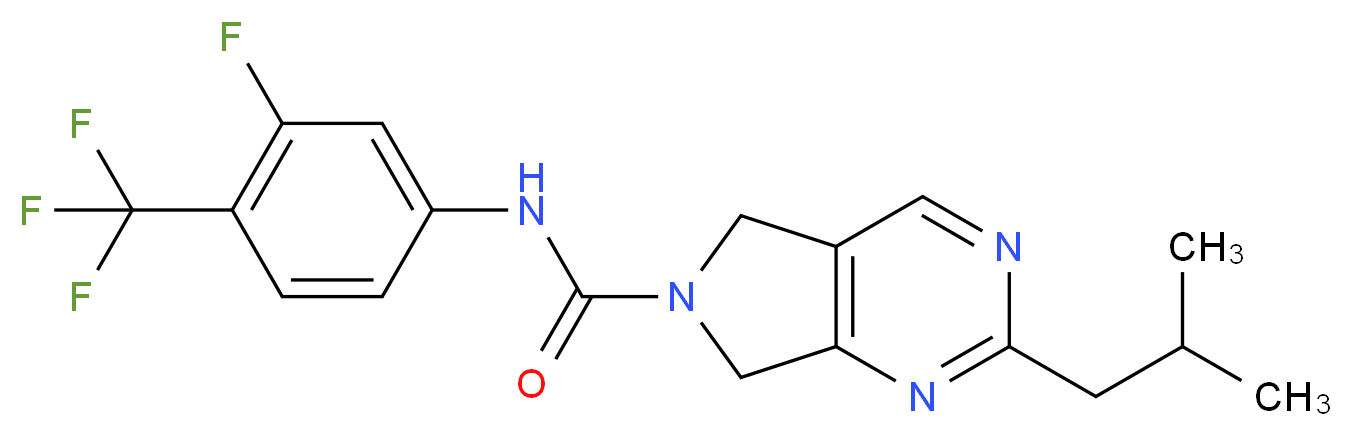 N-[3-fluoro-4-(trifluoromethyl)phenyl]-2-isobutyl-5,7-dihydro-6H-pyrrolo[3,4-d]pyrimidine-6-carboxamide_分子结构_CAS_)