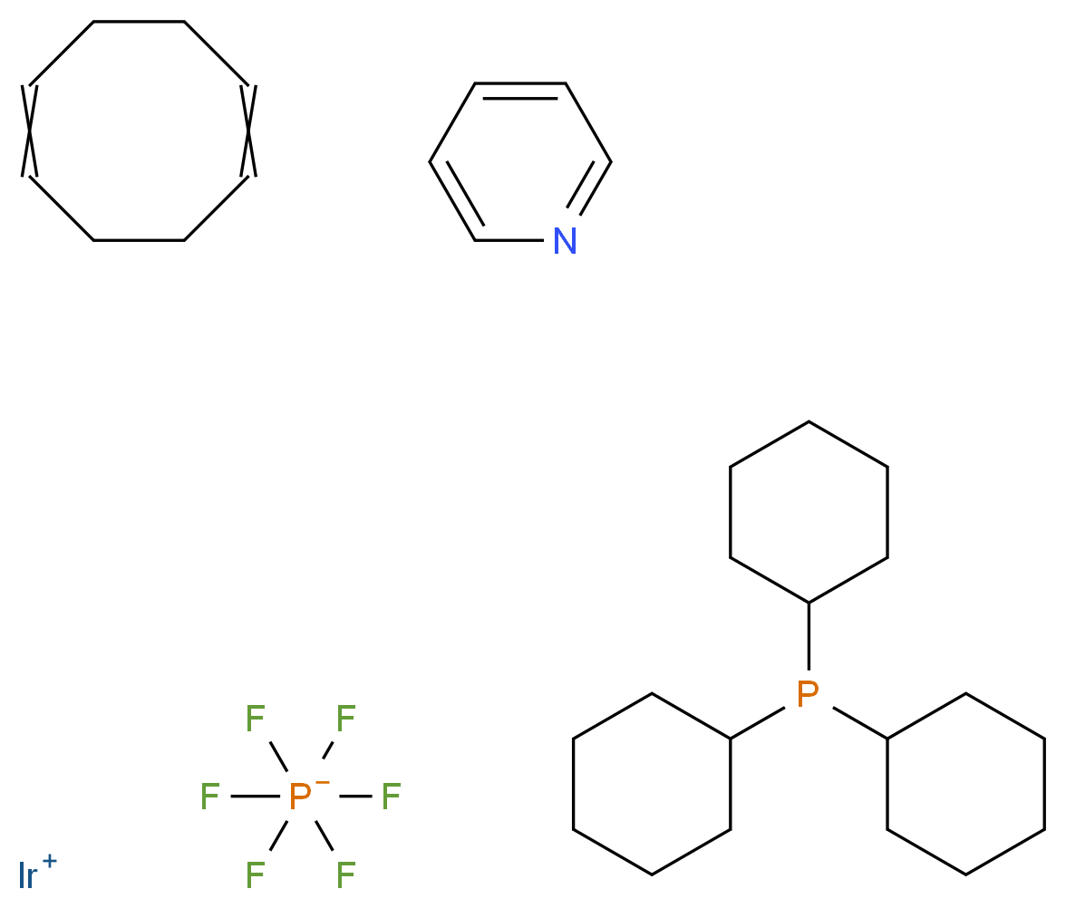 1,5-环辛二烯(吡啶)(三环己基磷化氢)铱六氟磷酸盐_分子结构_CAS_64536-78-3)