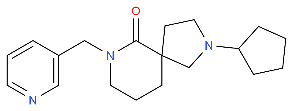 2-cyclopentyl-7-(3-pyridinylmethyl)-2,7-diazaspiro[4.5]decan-6-one_分子结构_CAS_)