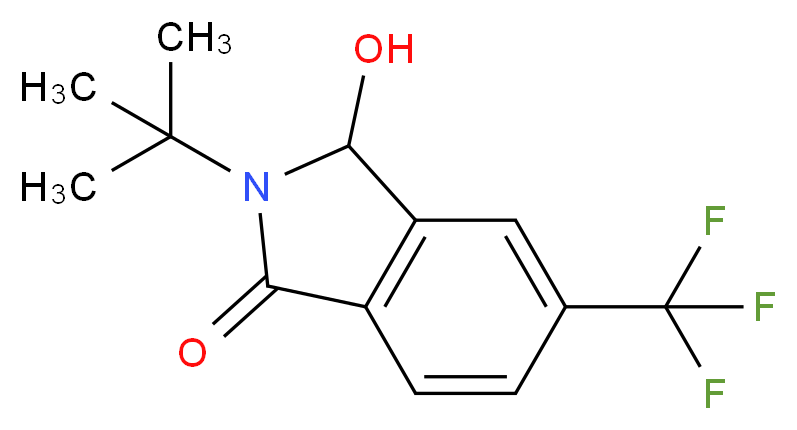 2-(tert-Butyl)-3-hydroxy-5-(trifluoromethyl)isoindolin-1-one_分子结构_CAS_1242336-73-7)