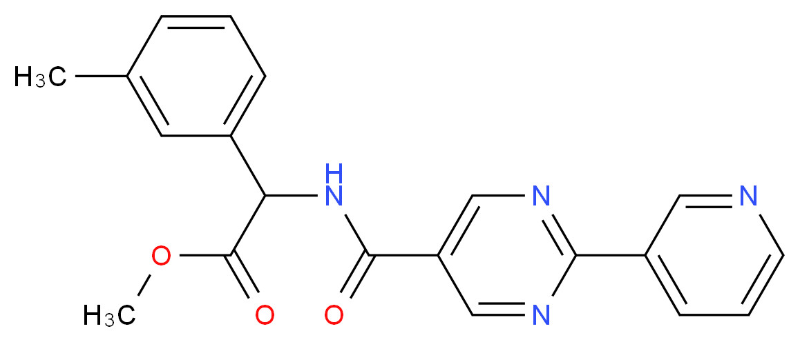 methyl (3-methylphenyl){[(2-pyridin-3-ylpyrimidin-5-yl)carbonyl]amino}acetate_分子结构_CAS_)