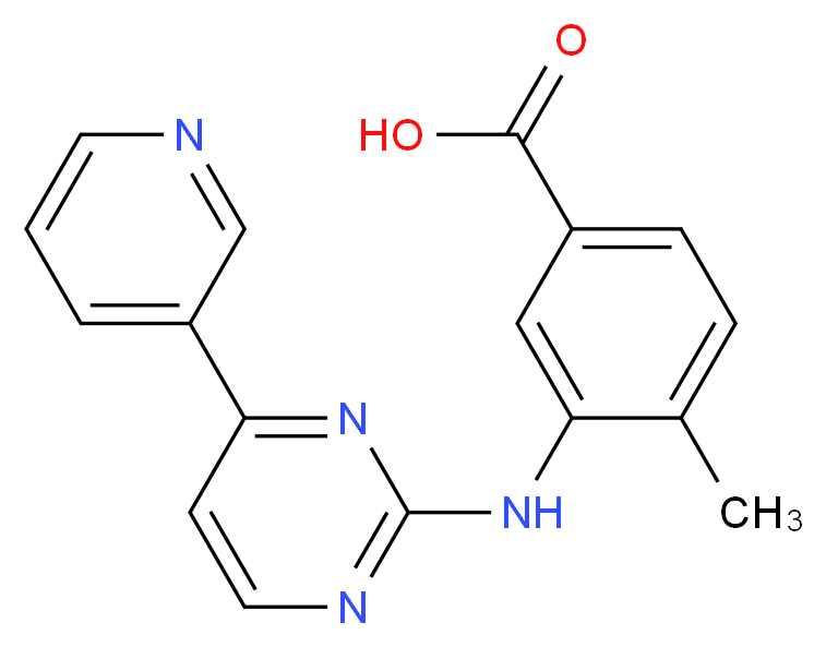 4-Methyl-3-((4-(pyridin-3-yl)pyrimidin-2-yl)amino)benzoic acid_分子结构_CAS_641569-94-0)