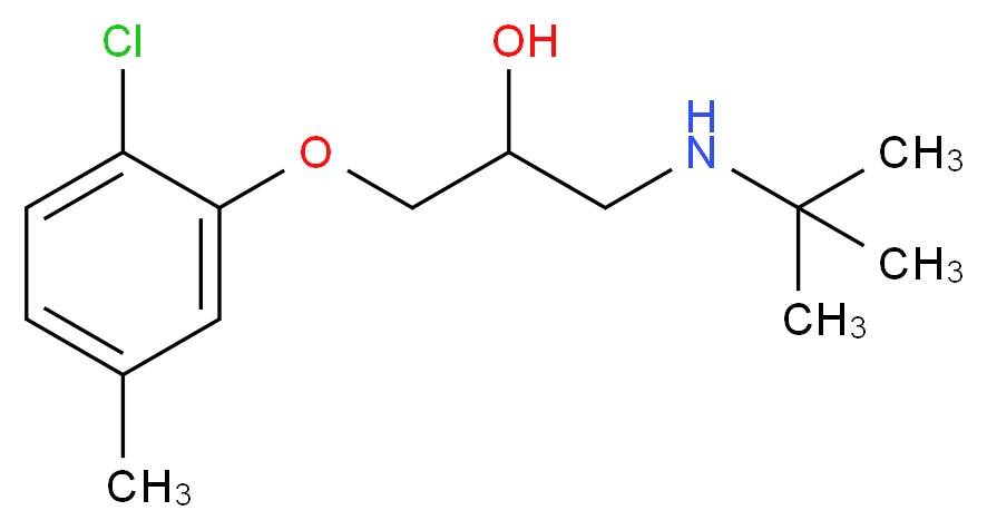 tert-butyl[3-(2-chloro-5-methylphenoxy)-2-hydroxypropyl]amine_分子结构_CAS_23284-25-5