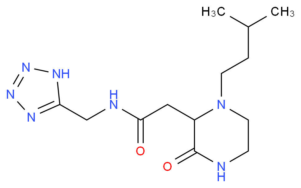 2-[1-(3-methylbutyl)-3-oxo-2-piperazinyl]-N-(1H-tetrazol-5-ylmethyl)acetamide_分子结构_CAS_)