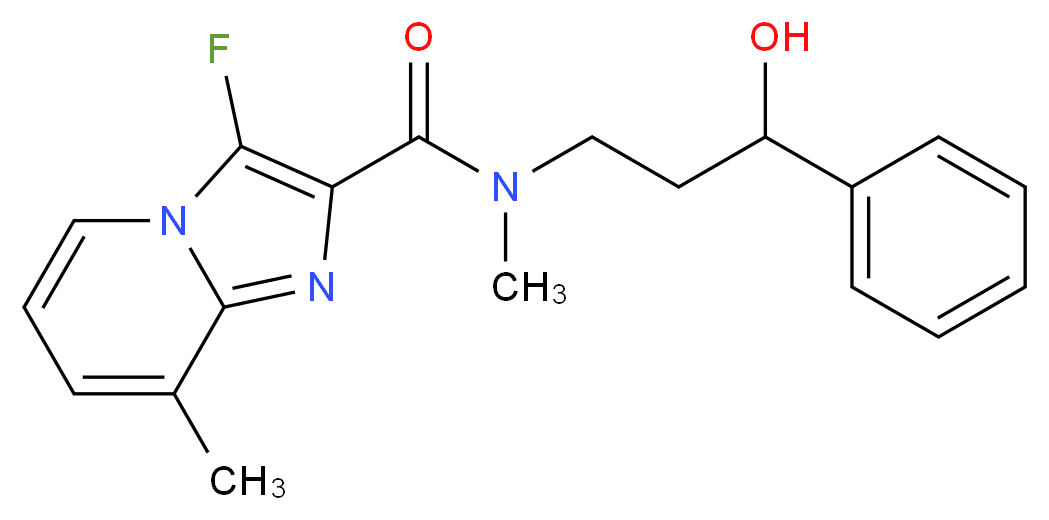 3-fluoro-N-(3-hydroxy-3-phenylpropyl)-N,8-dimethylimidazo[1,2-a]pyridine-2-carboxamide_分子结构_CAS_)