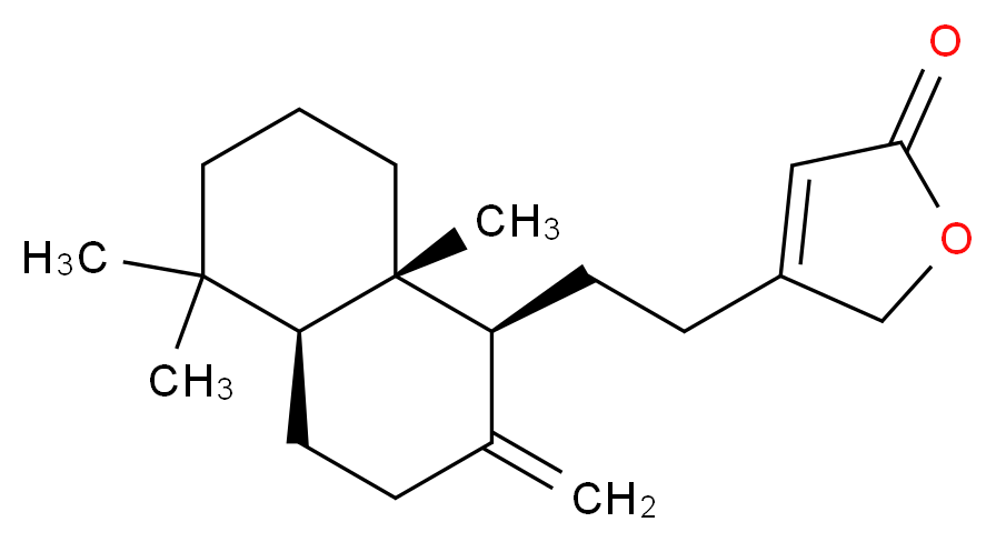 4-{2-[(1S,4aS,8aS)-5,5,8a-trimethyl-2-methylidene-decahydronaphthalen-1-yl]ethyl}-2,5-dihydrofuran-2-one_分子结构_CAS_83324-51-0