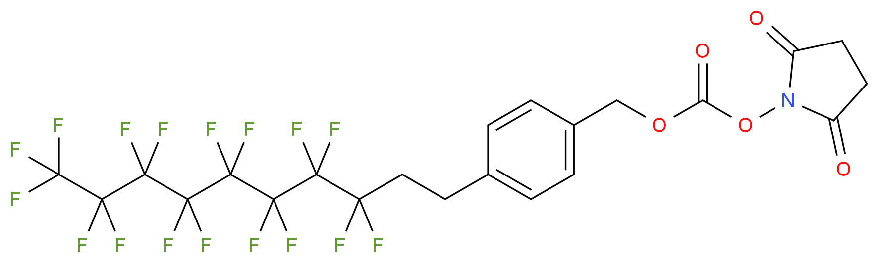 N-[4-(3,3,4,4,5,5,6,6,7,7,8,8,9,9,10,10,10-十七氟癸基)苄氧基羰基氧]琥珀酰亚胺_分子结构_CAS_556050-49-8)