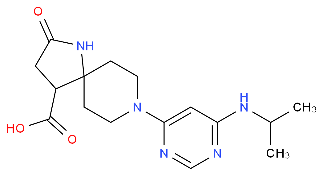 8-[6-(isopropylamino)pyrimidin-4-yl]-2-oxo-1,8-diazaspiro[4.5]decane-4-carboxylic acid_分子结构_CAS_)