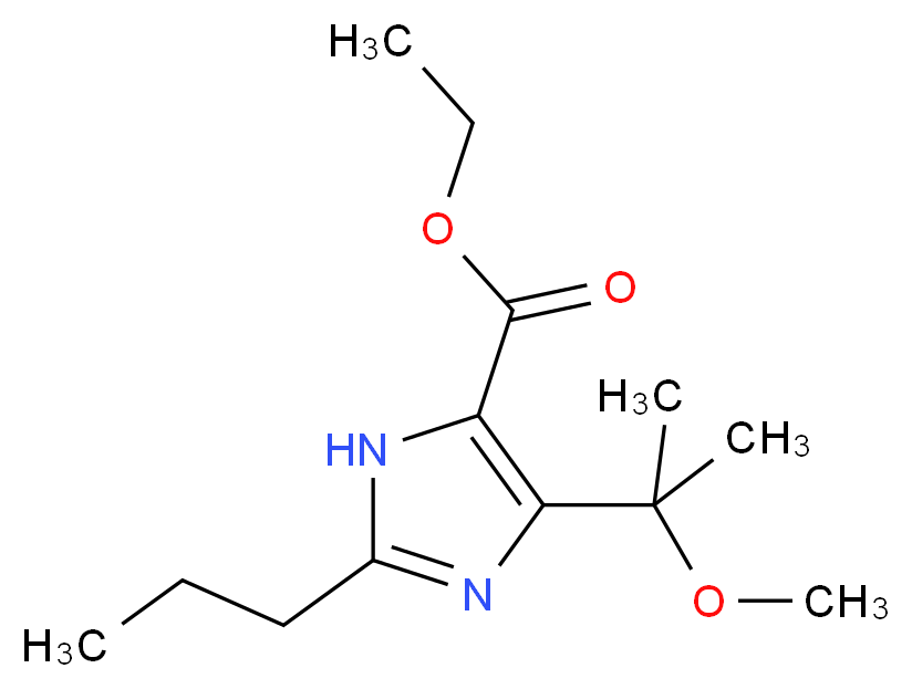 ethyl 4-(2-methoxypropan-2-yl)-2-propyl-1H-imidazole-5-carboxylate_分子结构_CAS_1092980-84-1