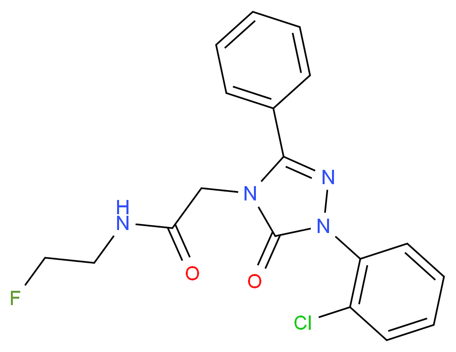 2-[1-(2-chlorophenyl)-5-oxo-3-phenyl-1,5-dihydro-4H-1,2,4-triazol-4-yl]-N-(2-fluoroethyl)acetamide_分子结构_CAS_)