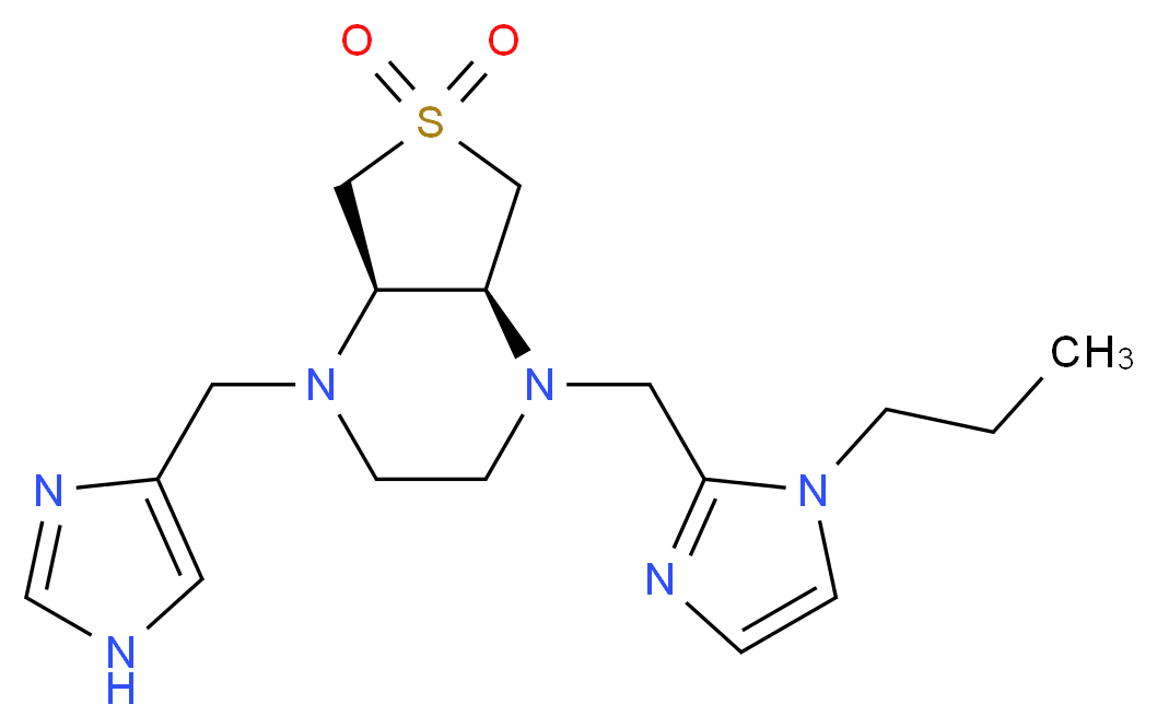(4aS*,7aR*)-1-(1H-imidazol-4-ylmethyl)-4-[(1-propyl-1H-imidazol-2-yl)methyl]octahydrothieno[3,4-b]pyrazine 6,6-dioxide_分子结构_CAS_)