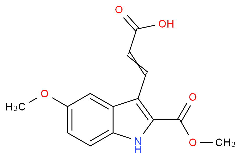 METHYL 3-(2-CARBOXY-VINYL)-5-METHOXY-1H-INDOLE-2-CARBOXYLATE_分子结构_CAS_885273-71-2)