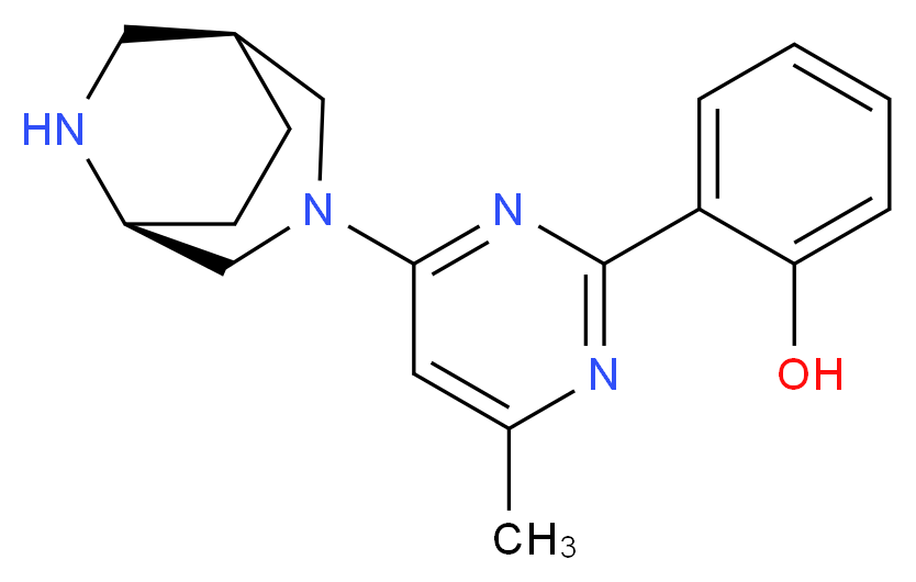 2-{4-[(1S*,5S*)-3,6-diazabicyclo[3.2.2]non-3-yl]-6-methylpyrimidin-2-yl}phenol_分子结构_CAS_)