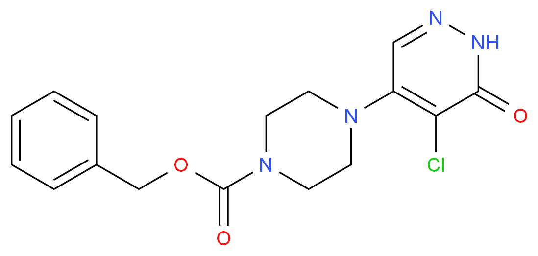 4-(5-Chloro-1,6-dihydro-6-oxopyridazin-4-yl)piperazine, N1-CBZ protected_分子结构_CAS_)
